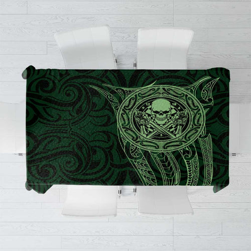 New Zealand Skull Darts Tablecloth Aotearoa Maori Chest Tattoo Stylized Green - Aussie Hoodie