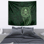New Zealand Skull Darts Tapestry Aotearoa Maori Chest Tattoo Stylized Green - Aussie Hoodie