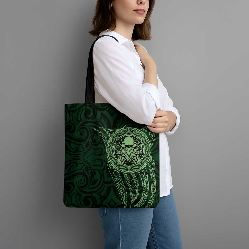 New Zealand Skull Darts Tote Bag Aotearoa Maori Chest Tattoo Stylized Green - Aussie Hoodie