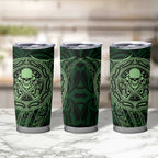 New Zealand Skull Darts Tumbler Cup Aotearoa Maori Chest Tattoo Stylized Green - Aussie Hoodie