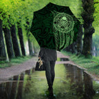 New Zealand Skull Darts Umbrella Aotearoa Maori Chest Tattoo Stylized Green - Aussie Hoodie