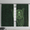New Zealand Skull Darts Window Curtain Aotearoa Maori Chest Tattoo Stylized Green - Aussie Hoodie
