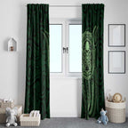 New Zealand Skull Darts Window Curtain Aotearoa Maori Chest Tattoo Stylized Green - Aussie Hoodie