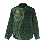 New Zealand Skull Darts Women Casual Shirt Aotearoa Maori Chest Tattoo Stylized Green - Aussie Hoodie