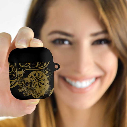 New Zealand Darts AirPods Case Skull In Dart We Trust Maori Pattern - Aussie Hoodie