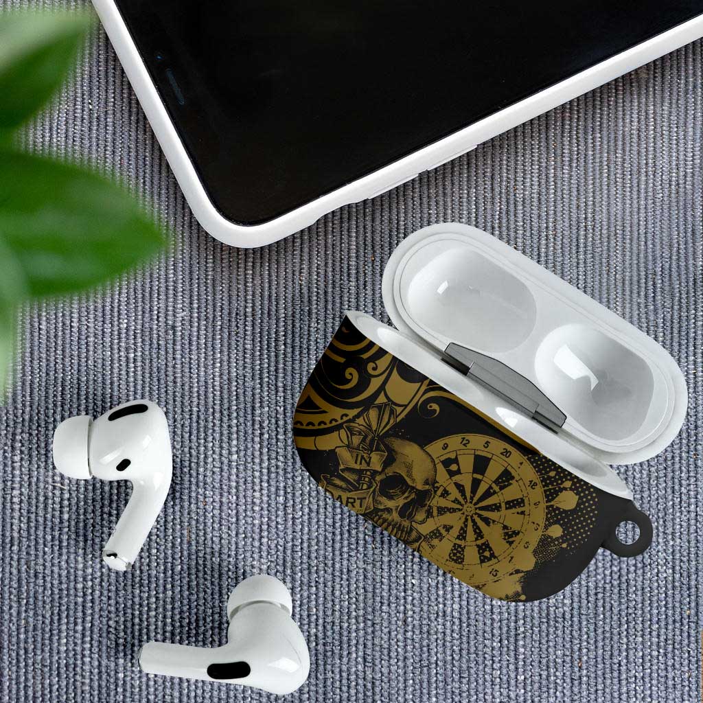 New Zealand Darts AirPods Case Skull In Dart We Trust Maori Pattern - Aussie Hoodie