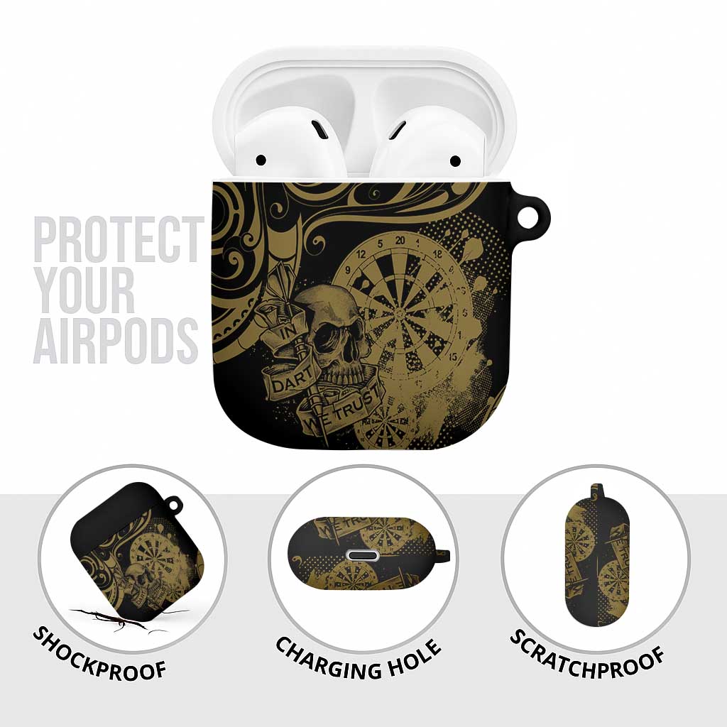 New Zealand Darts AirPods Case Skull In Dart We Trust Maori Pattern - Aussie Hoodie