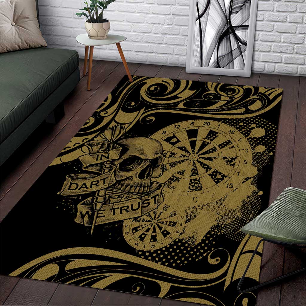 New Zealand Darts Area Rug Skull In Dart We Trust Maori Pattern - Aussie Hoodie