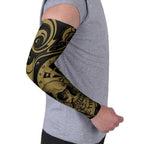 New Zealand Darts Arm Sleeves Skull In Dart We Trust Maori Pattern - Aussie Hoodie