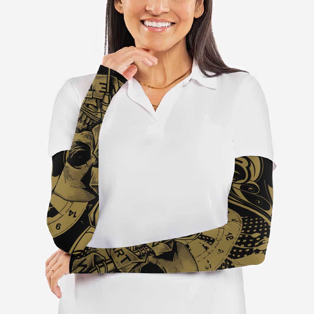 New Zealand Darts Arm Sleeves Skull In Dart We Trust Maori Pattern - Aussie Hoodie