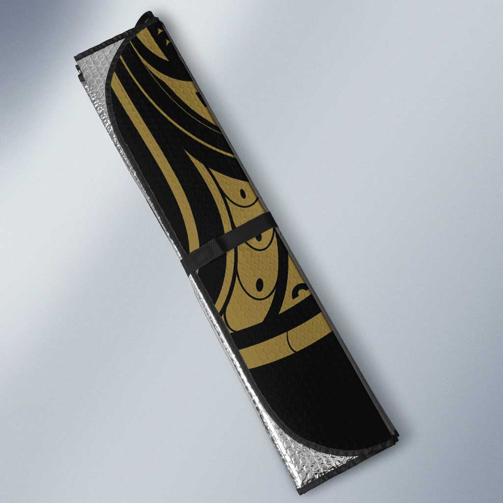 New Zealand Darts Auto Sun Shade Skull In Dart We Trust Maori Pattern - Aussie Hoodie