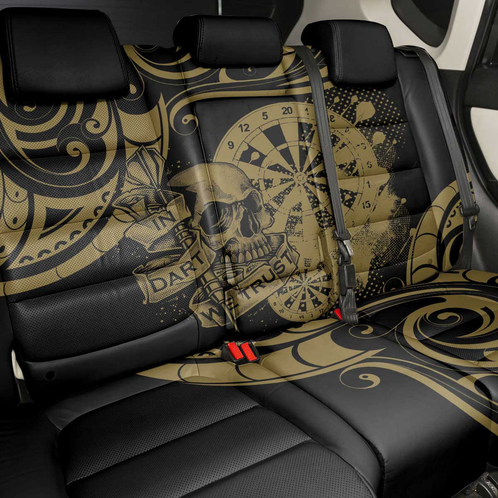 New Zealand Darts Back Car Seat Cover Skull In Dart We Trust Maori Pattern - Aussie Hoodie