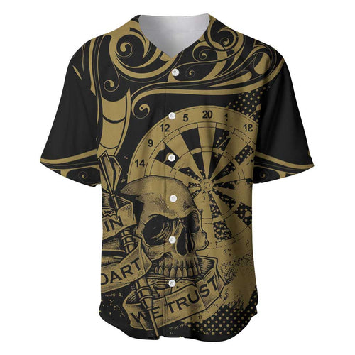New Zealand Darts Baseball Jersey Skull In Dart We Trust Maori Pattern - Aussie Hoodie