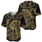 New Zealand Darts Baseball Jersey Skull In Dart We Trust Maori Pattern - Aussie Hoodie
