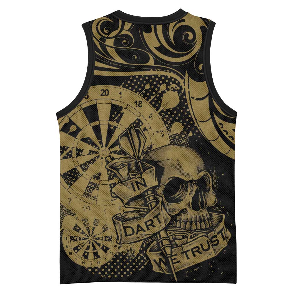New Zealand Darts Basketball Jersey Skull In Dart We Trust Maori Pattern - Aussie Hoodie