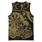New Zealand Darts Basketball Jersey Skull In Dart We Trust Maori Pattern - Aussie Hoodie