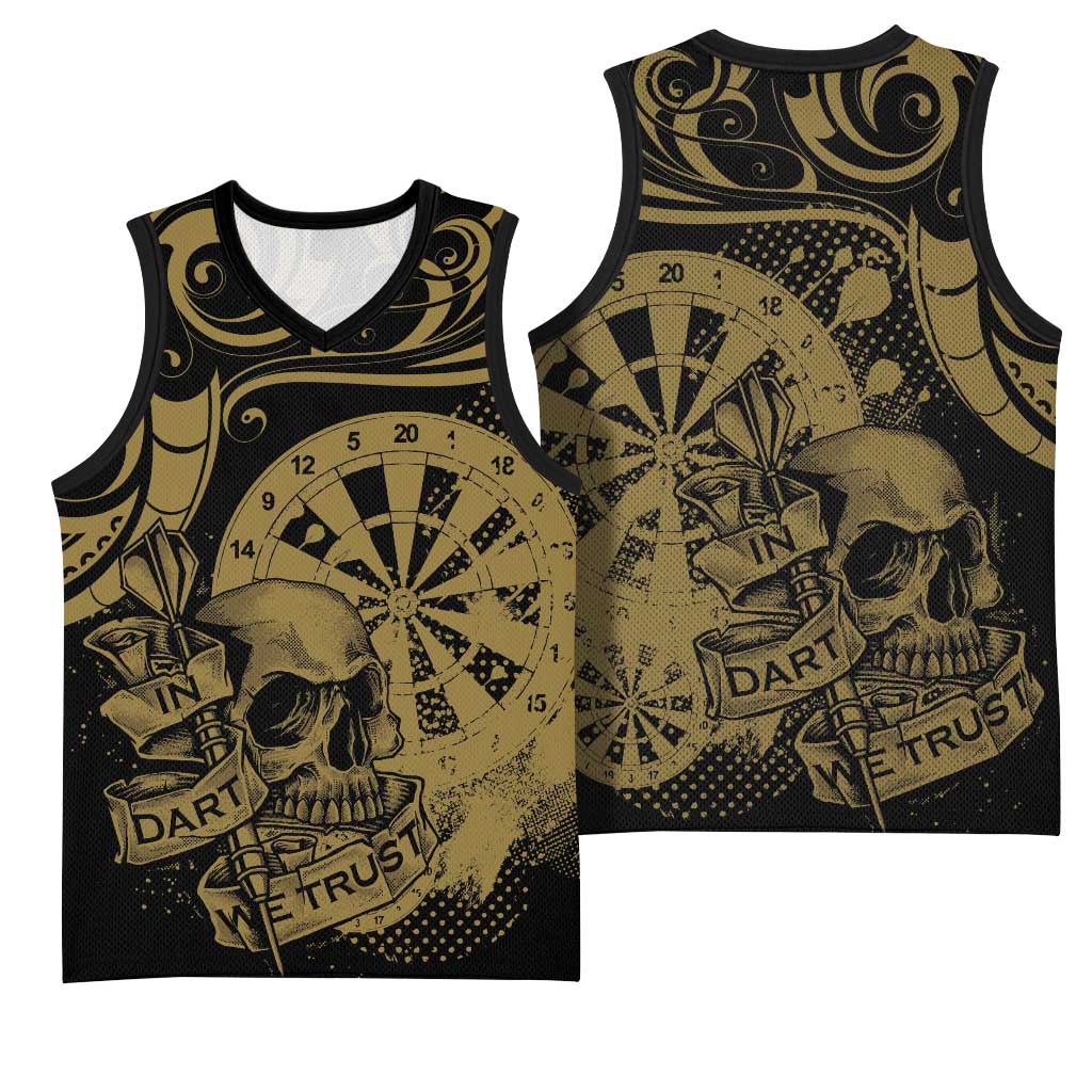 New Zealand Darts Basketball Jersey Skull In Dart We Trust Maori Pattern - Aussie Hoodie