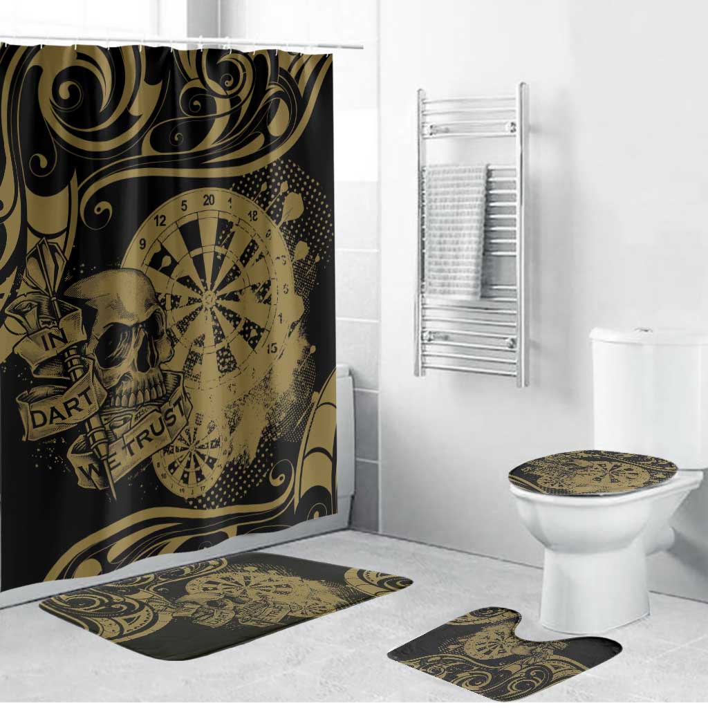 New Zealand Darts Bathroom Set Skull In Dart We Trust Maori Pattern - Aussie Hoodie
