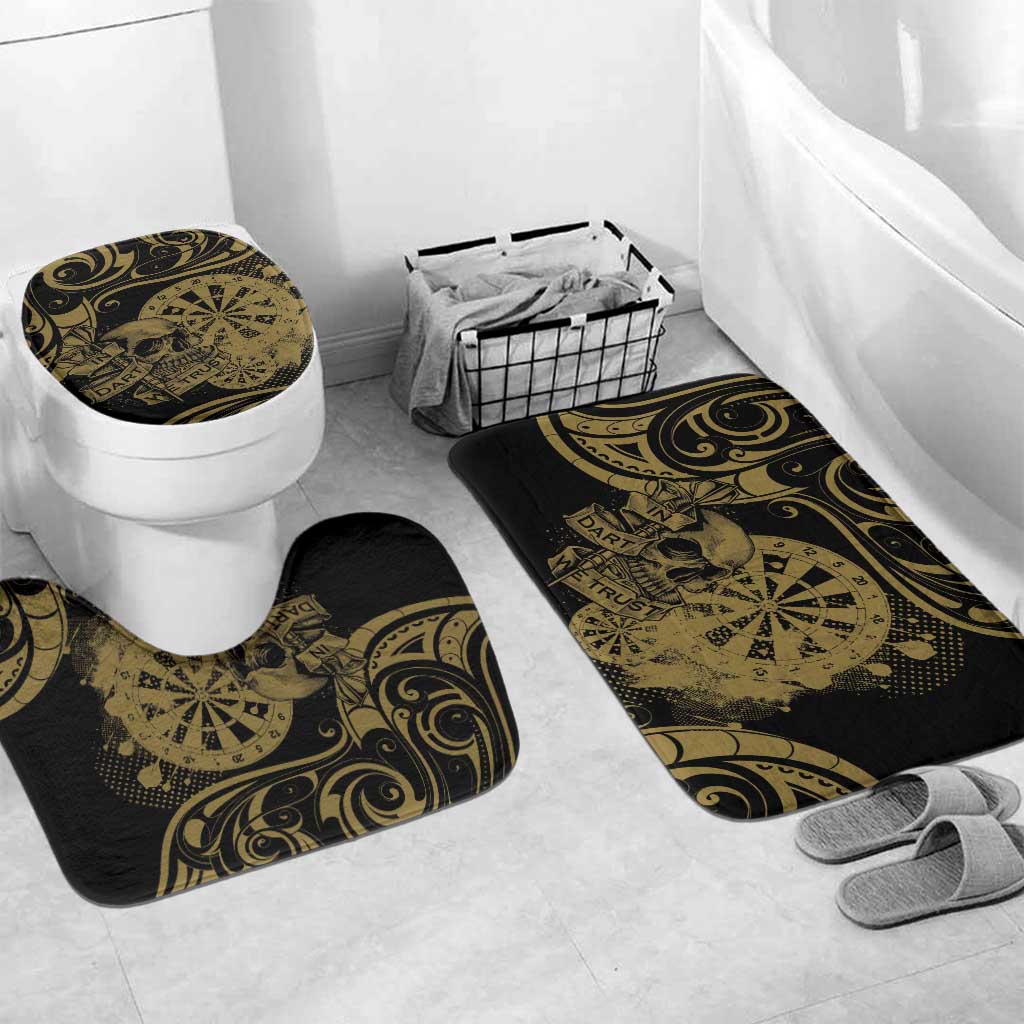 New Zealand Darts Bathroom Set Skull In Dart We Trust Maori Pattern - Aussie Hoodie