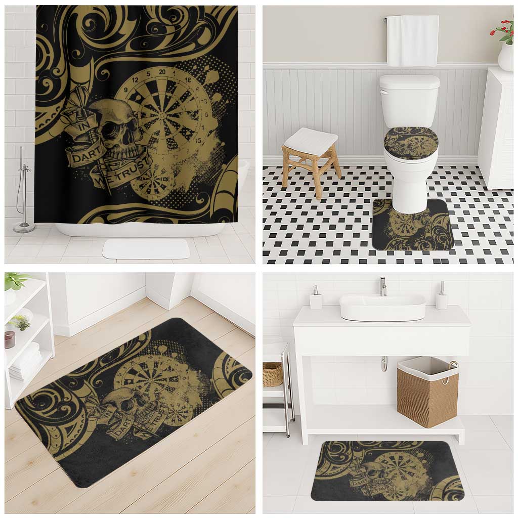 New Zealand Darts Bathroom Set Skull In Dart We Trust Maori Pattern - Aussie Hoodie