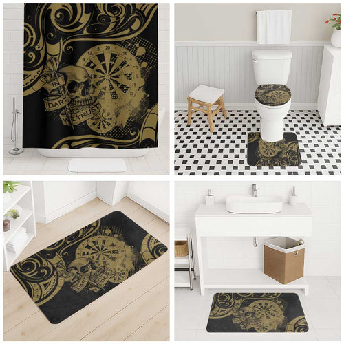 New Zealand Darts Bathroom Set Skull In Dart We Trust Maori Pattern - Aussie Hoodie