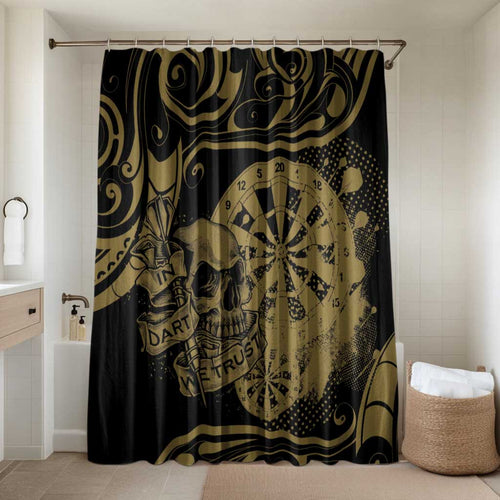 New Zealand Darts Bathroom Set Skull In Dart We Trust Maori Pattern - Aussie Hoodie