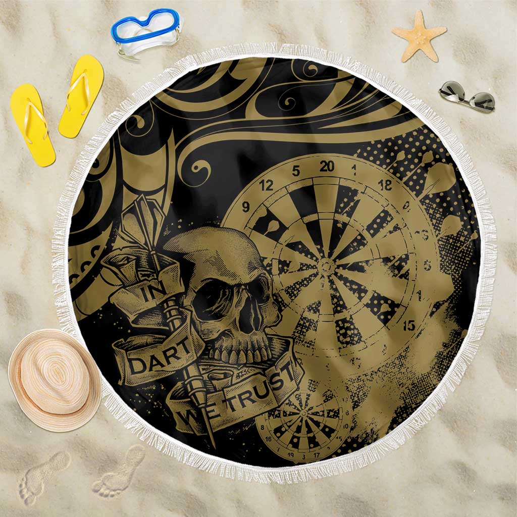 New Zealand Darts Beach Blanket Skull In Dart We Trust Maori Pattern - Aussie Hoodie