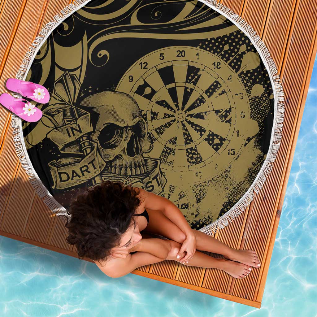 New Zealand Darts Beach Blanket Skull In Dart We Trust Maori Pattern - Aussie Hoodie