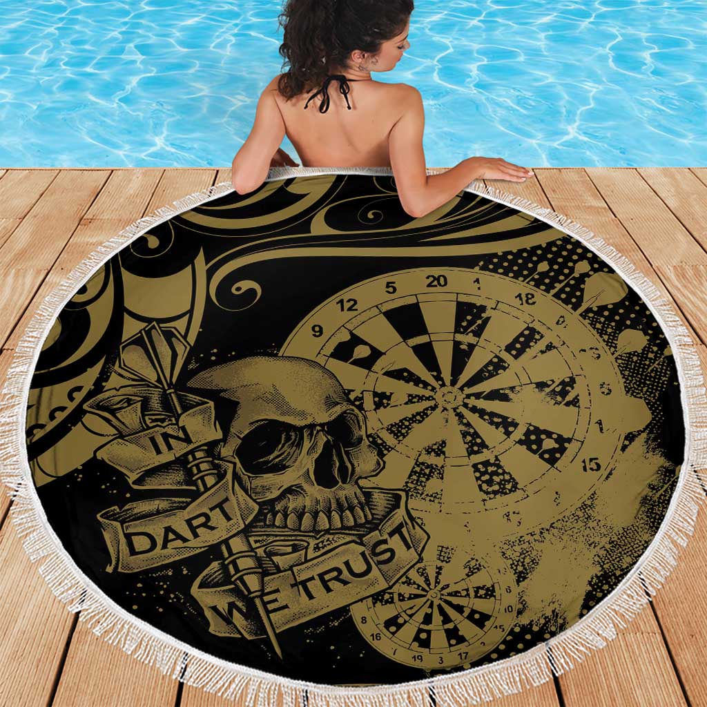 New Zealand Darts Beach Blanket Skull In Dart We Trust Maori Pattern - Aussie Hoodie