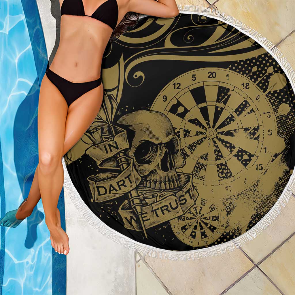 New Zealand Darts Beach Blanket Skull In Dart We Trust Maori Pattern - Aussie Hoodie