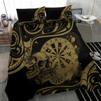 New Zealand Darts Bedding Set Skull In Dart We Trust Maori Pattern - Aussie Hoodie