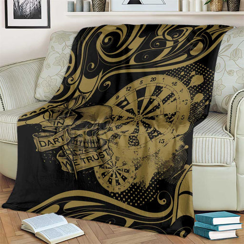 New Zealand Darts Blanket Skull In Dart We Trust Maori Pattern - Aussie Hoodie