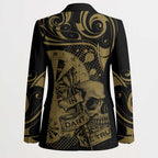 New Zealand Darts Blazer Skull In Dart We Trust Maori Pattern - Aussie Hoodie