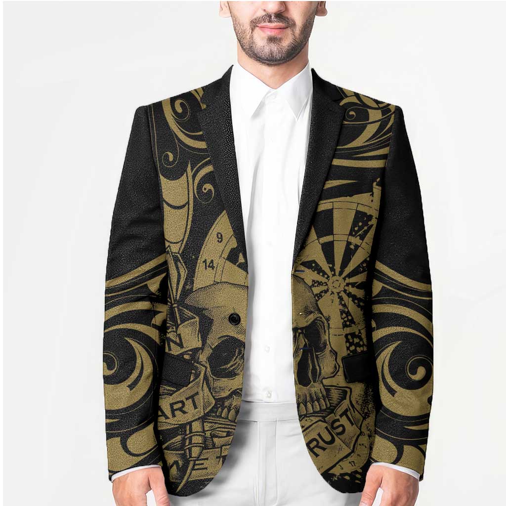 New Zealand Darts Blazer Skull In Dart We Trust Maori Pattern - Aussie Hoodie