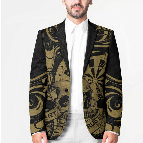 New Zealand Darts Blazer Skull In Dart We Trust Maori Pattern - Aussie Hoodie