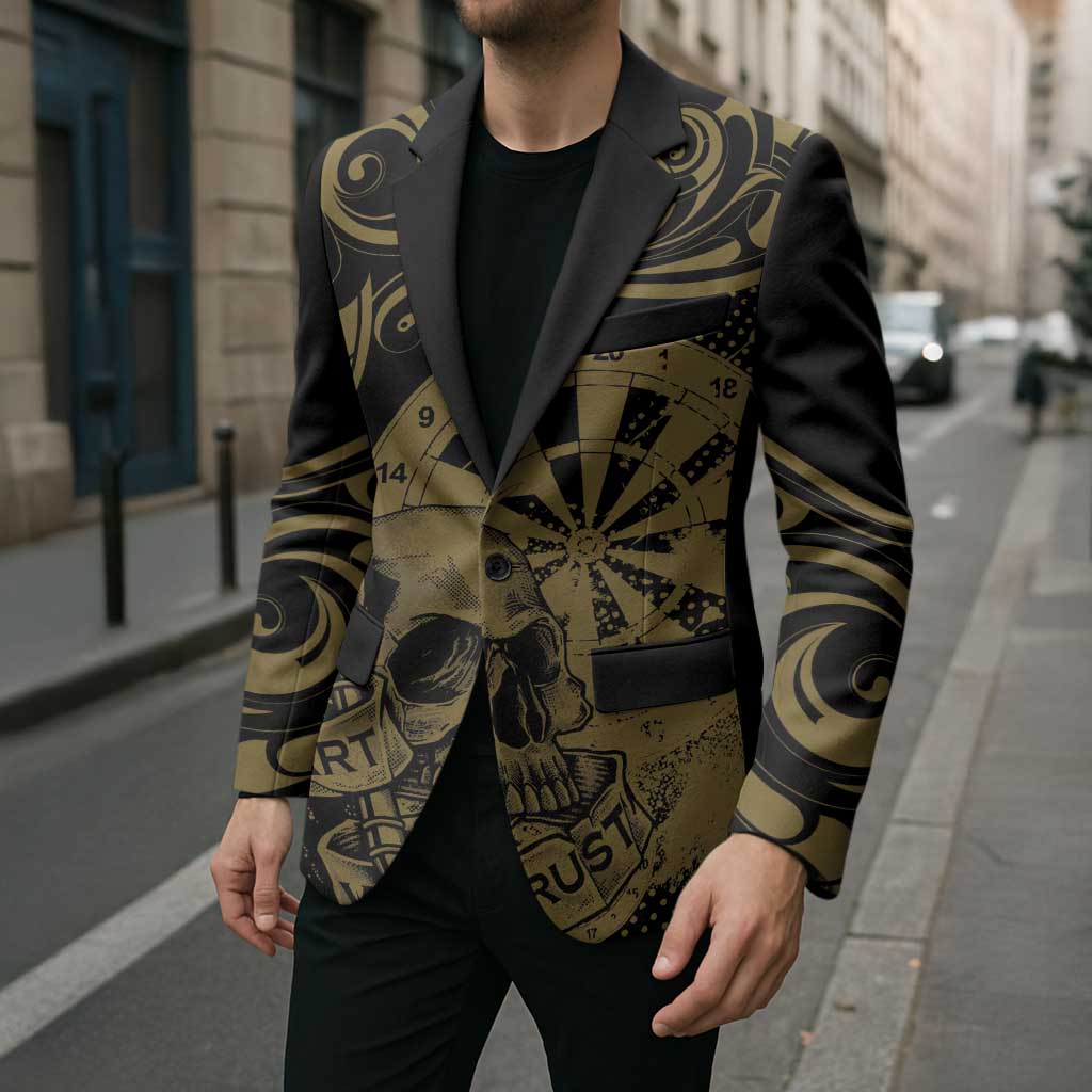 New Zealand Darts Blazer Skull In Dart We Trust Maori Pattern - Aussie Hoodie
