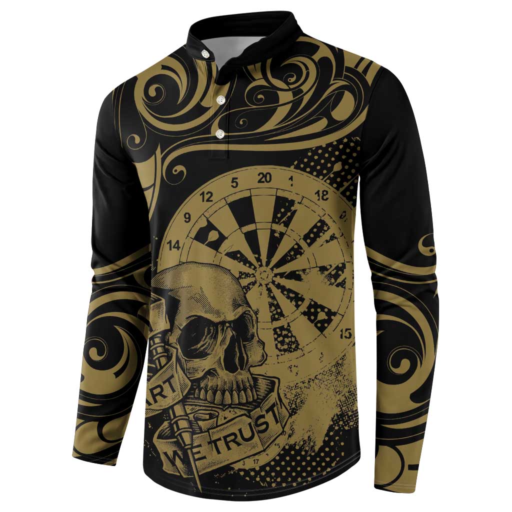 New Zealand Darts Button Sweatshirt Skull In Dart We Trust Maori Pattern - Aussie Hoodie