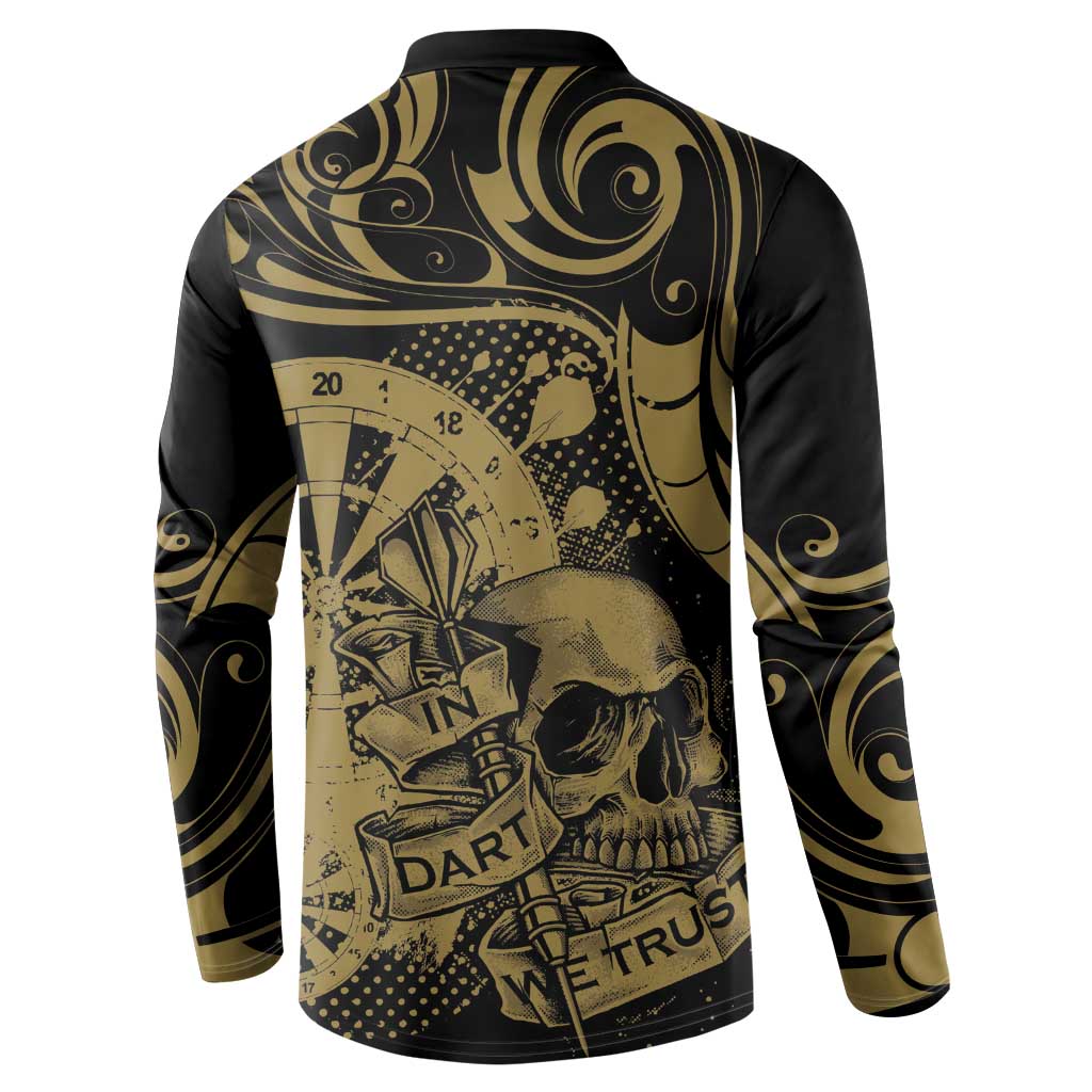 New Zealand Darts Button Sweatshirt Skull In Dart We Trust Maori Pattern - Aussie Hoodie