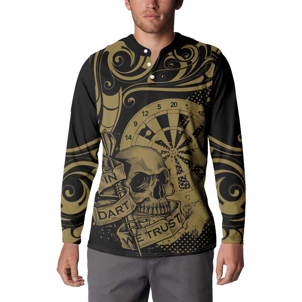 New Zealand Darts Button Sweatshirt Skull In Dart We Trust Maori Pattern - Aussie Hoodie
