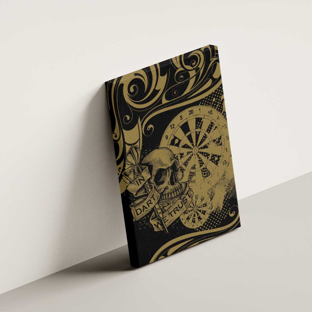 New Zealand Darts Canvas Wall Art Skull In Dart We Trust Maori Pattern - Aussie Hoodie