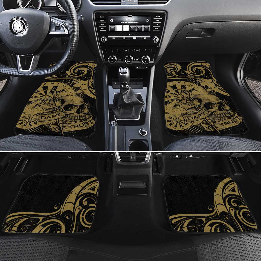 New Zealand Darts Car Mats Skull In Dart We Trust Maori Pattern - Aussie Hoodie