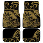 New Zealand Darts Car Mats Skull In Dart We Trust Maori Pattern - Aussie Hoodie