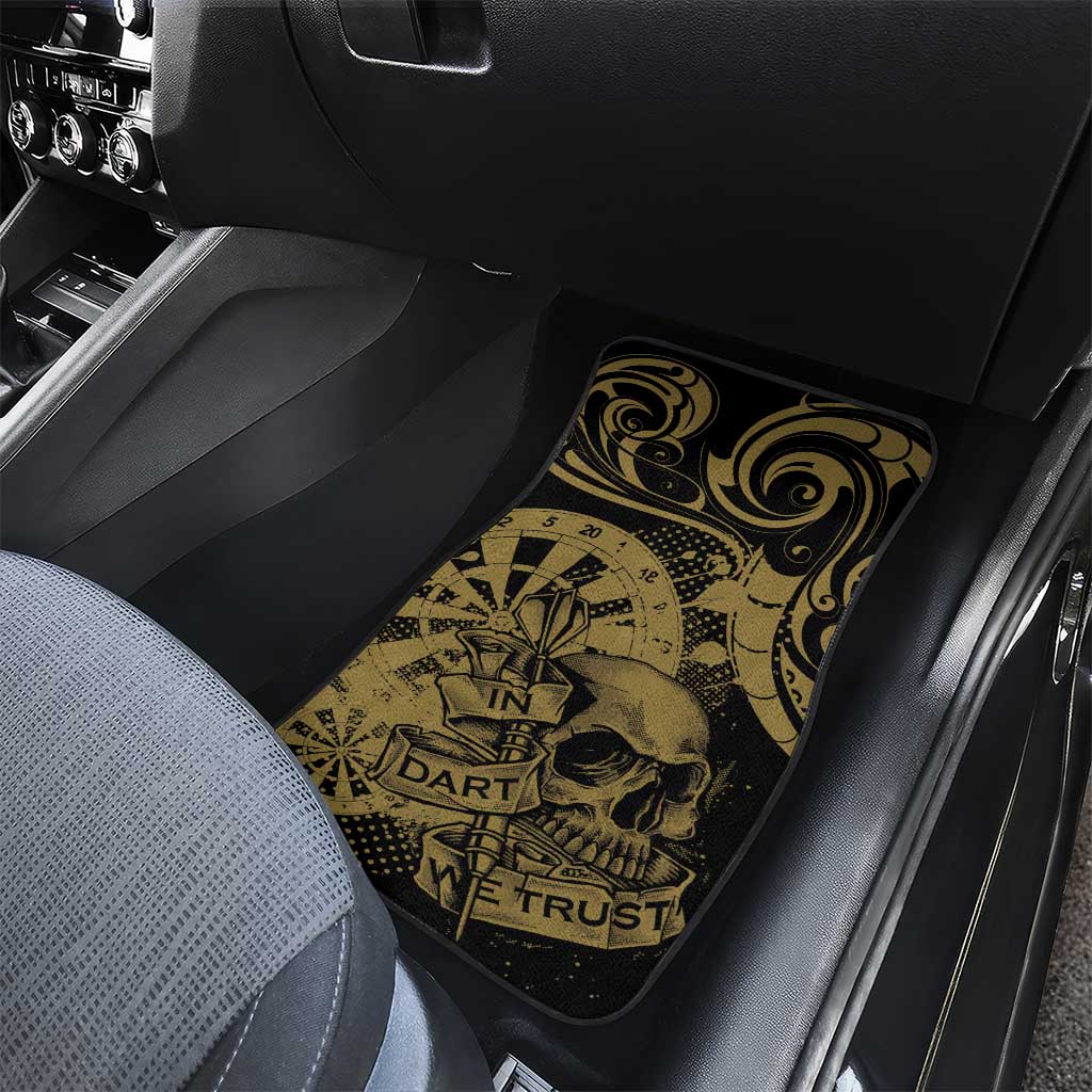 New Zealand Darts Car Mats Skull In Dart We Trust Maori Pattern - Aussie Hoodie
