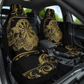 New Zealand Darts Car Seat Cover Skull In Dart We Trust Maori Pattern - Aussie Hoodie