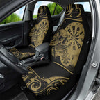 New Zealand Darts Car Seat Cover Skull In Dart We Trust Maori Pattern - Aussie Hoodie