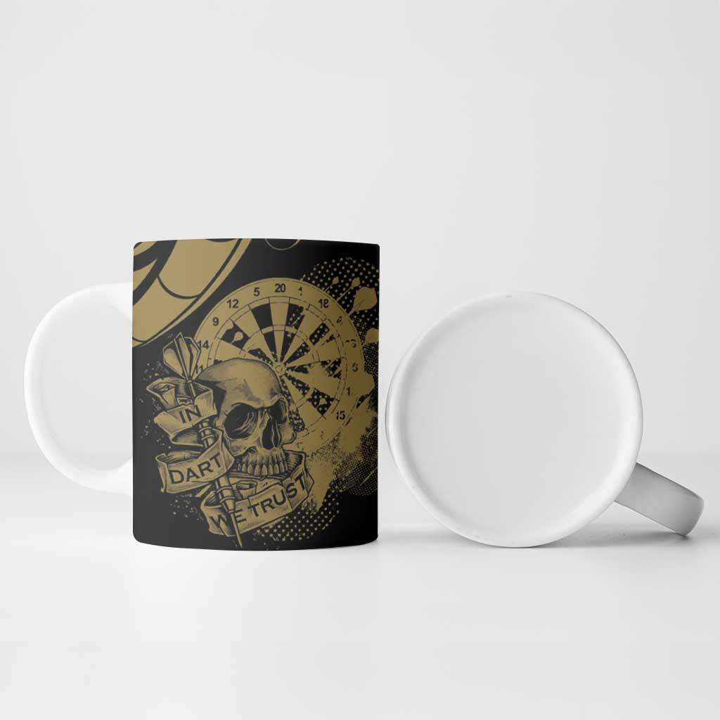 New Zealand Darts Ceramic Mug Skull In Dart We Trust Maori Pattern - Aussie Hoodie