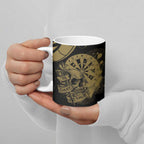 New Zealand Darts Ceramic Mug Skull In Dart We Trust Maori Pattern - Aussie Hoodie