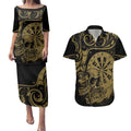 New Zealand Darts Couples Matching Puletasi and Hawaiian Shirt Skull In Dart We Trust Maori Pattern - Aussie Hoodie