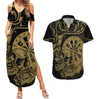 New Zealand Darts Couples Matching Summer Maxi Dress and Hawaiian Shirt Skull In Dart We Trust Maori Pattern - Aussie Hoodie