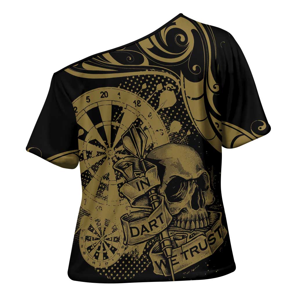 New Zealand Darts Cross Shoulder Shirt Skull In Dart We Trust Maori Pattern - Aussie Hoodie